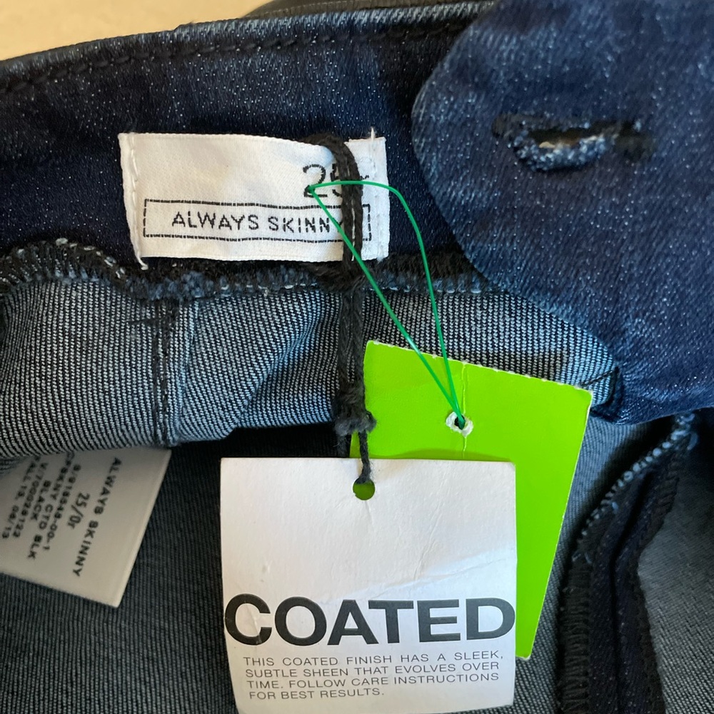 GAP Low Rise Zip Coated Skinny Jeans - Size 25 - Picture 6 of 12